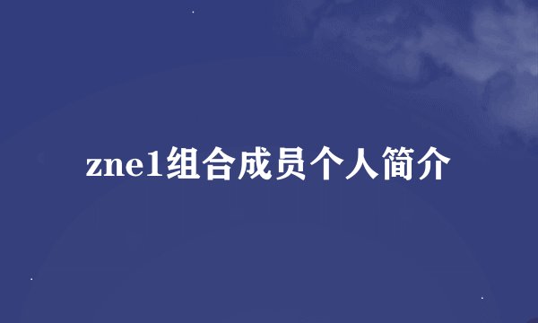zne1组合成员个人简介