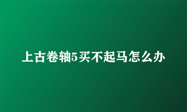 上古卷轴5买不起马怎么办
