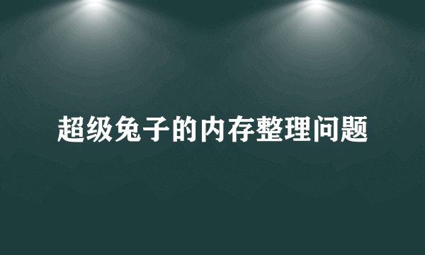 超级兔子的内存整理问题