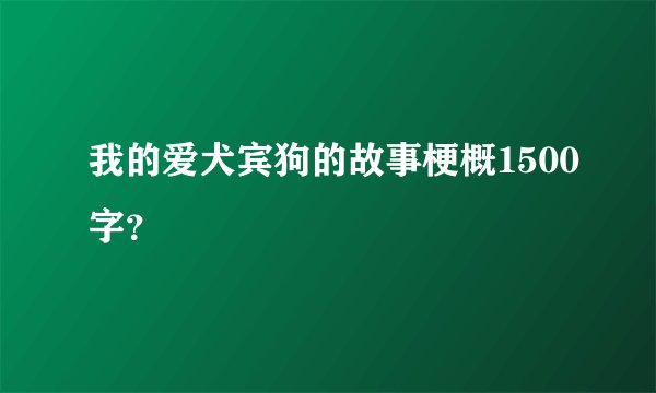 我的爱犬宾狗的故事梗概1500字?