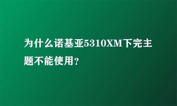 为什么诺基亚5310XM下完主题不能使用？