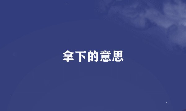 拿下的意思