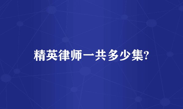 精英律师一共多少集?