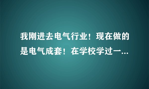 我刚进去电气行业！现在做的是电气成套！在学校学过一点。想再工作之余多学习！求一些关于这方面的论坛！