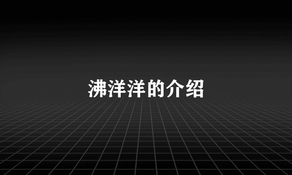 沸洋洋的介绍