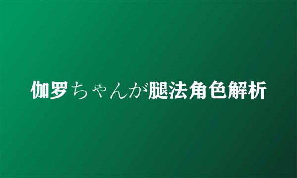 伽罗ちゃんが腿法角色解析