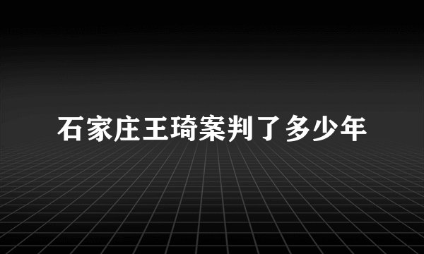 石家庄王琦案判了多少年