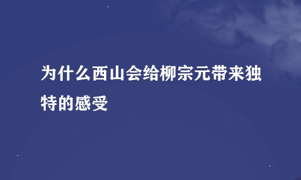 为什么西山会给柳宗元带来独特的感受