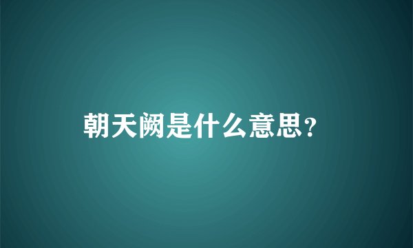 朝天阙是什么意思？