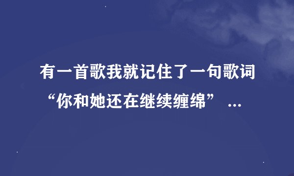 有一首歌我就记住了一句歌词“你和她还在继续缠绵” 有谁知道这首歌的详细信息么？