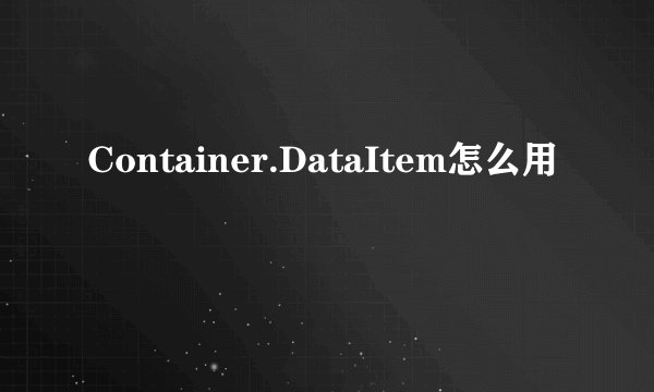 Container.DataItem怎么用