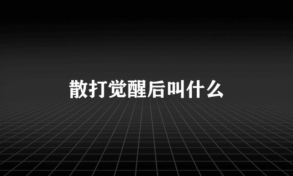 散打觉醒后叫什么