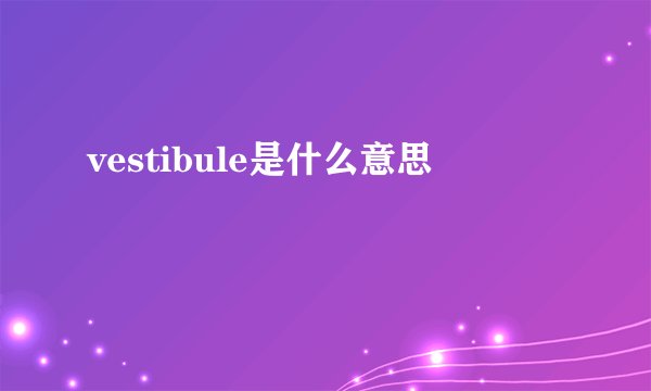 vestibule是什么意思
