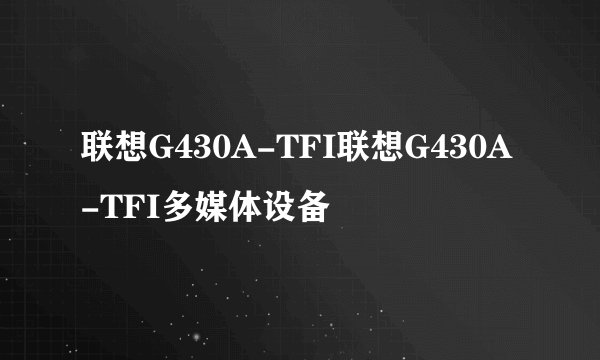 联想G430A-TFI联想G430A-TFI多媒体设备