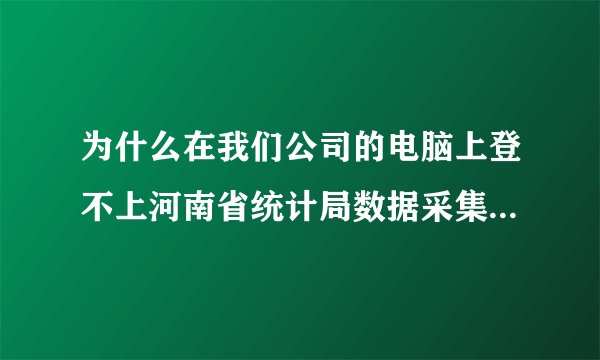 为什么在我们公司的电脑上登不上河南省统计局数据采集门户，别的电脑都可以？