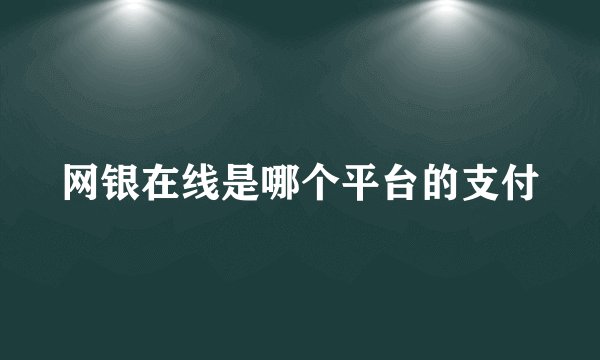 网银在线是哪个平台的支付