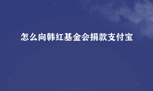 怎么向韩红基金会捐款支付宝
