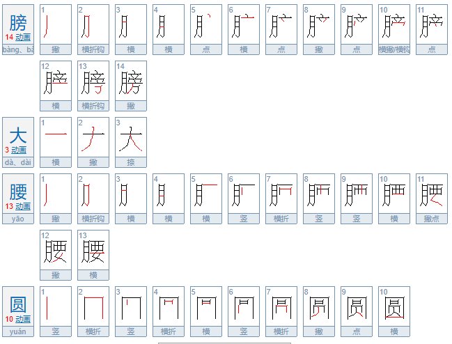 什么大腰圆四字成语