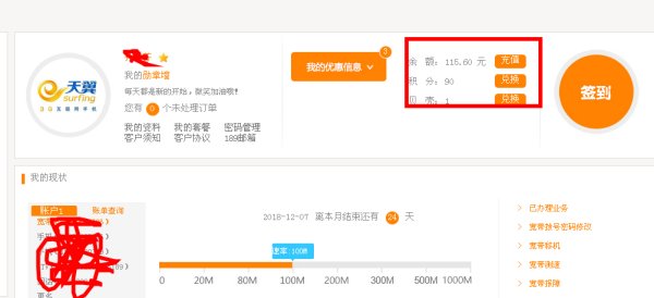 如何在中国电信网上营业厅话费查询？