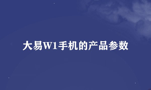 大易W1手机的产品参数