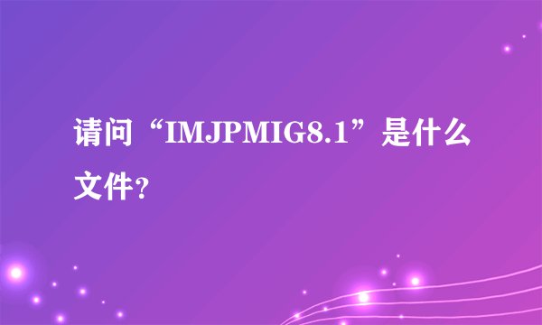 请问“IMJPMIG8.1”是什么文件？
