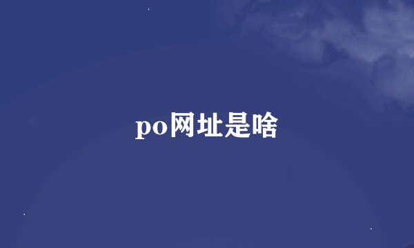 po网址是啥