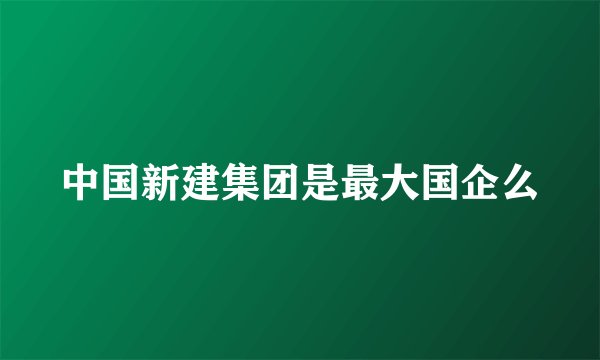 中国新建集团是最大国企么