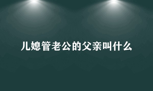 儿媳管老公的父亲叫什么