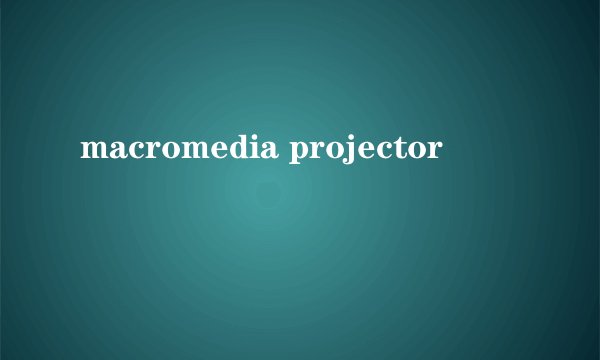 macromedia projector