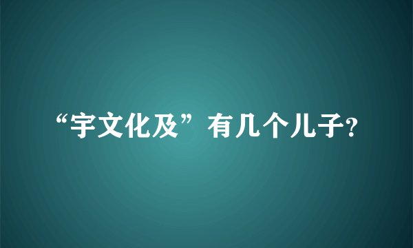 “宇文化及”有几个儿子？