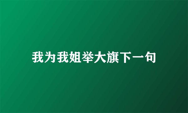 我为我姐举大旗下一句