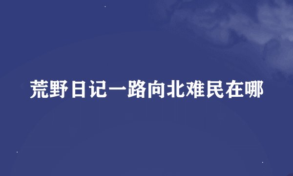 荒野日记一路向北难民在哪