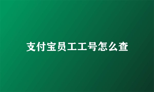 支付宝员工工号怎么查
