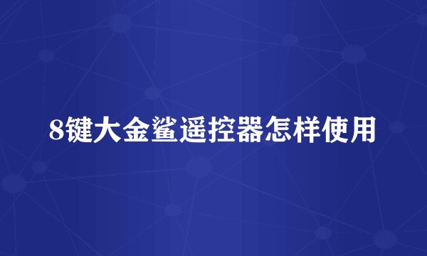 8键大金鲨遥控器怎样使用