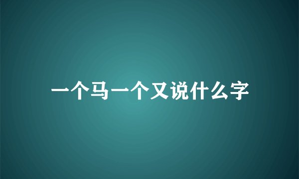 一个马一个又说什么字