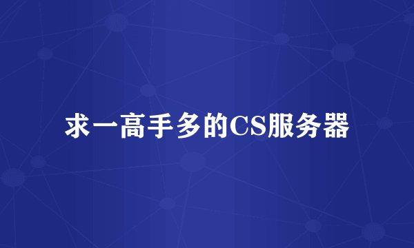 求一高手多的CS服务器