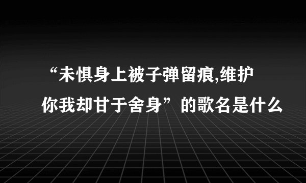 “未惧身上被子弹留痕,维护你我却甘于舍身”的歌名是什么