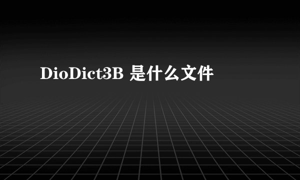 DioDict3B 是什么文件