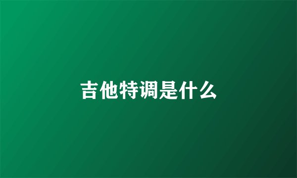 吉他特调是什么