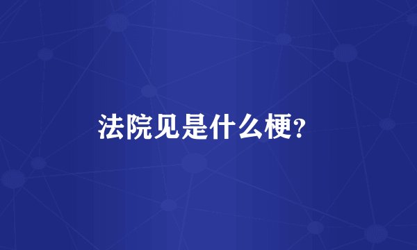 法院见是什么梗？