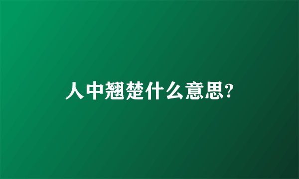 人中翘楚什么意思?