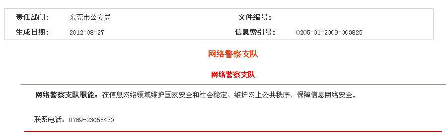 东莞市公安局网监支队电话是多少？