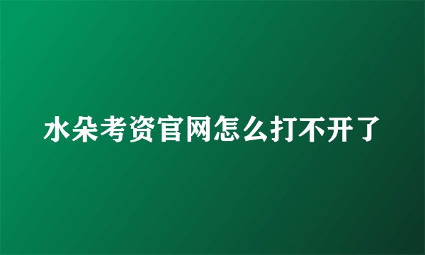 水朵考资官网怎么打不开了