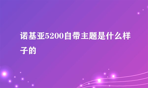 诺基亚5200自带主题是什么样子的