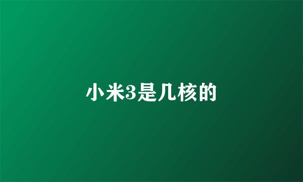 小米3是几核的
