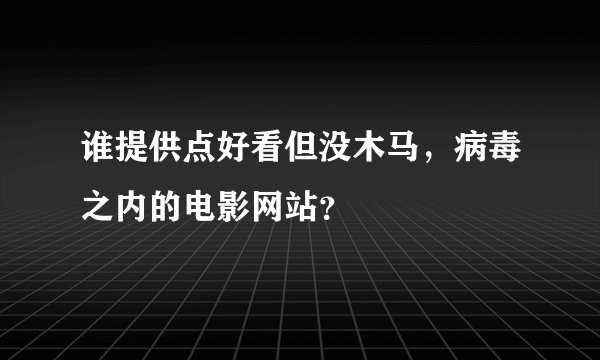 谁提供点好看但没木马，病毒之内的电影网站？