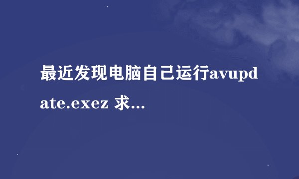 最近发现电脑自己运行avupdate.exez 求解释？ 高人指教