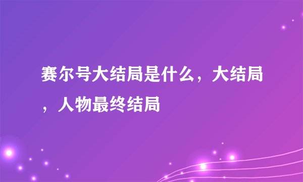赛尔号大结局是什么，大结局，人物最终结局