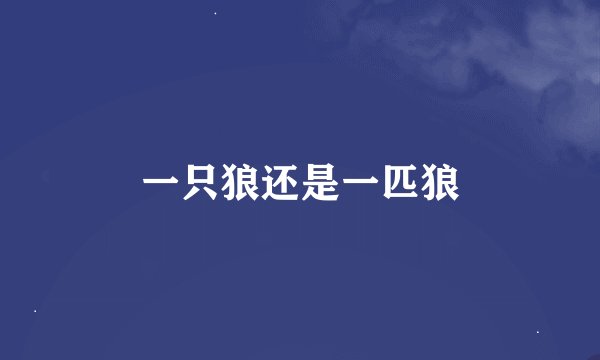 一只狼还是一匹狼