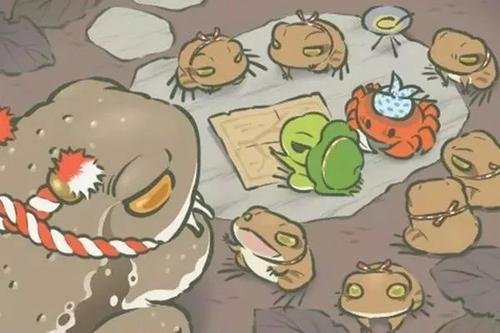 一个绿色青蛙在上午7点还在看电视，突然有?